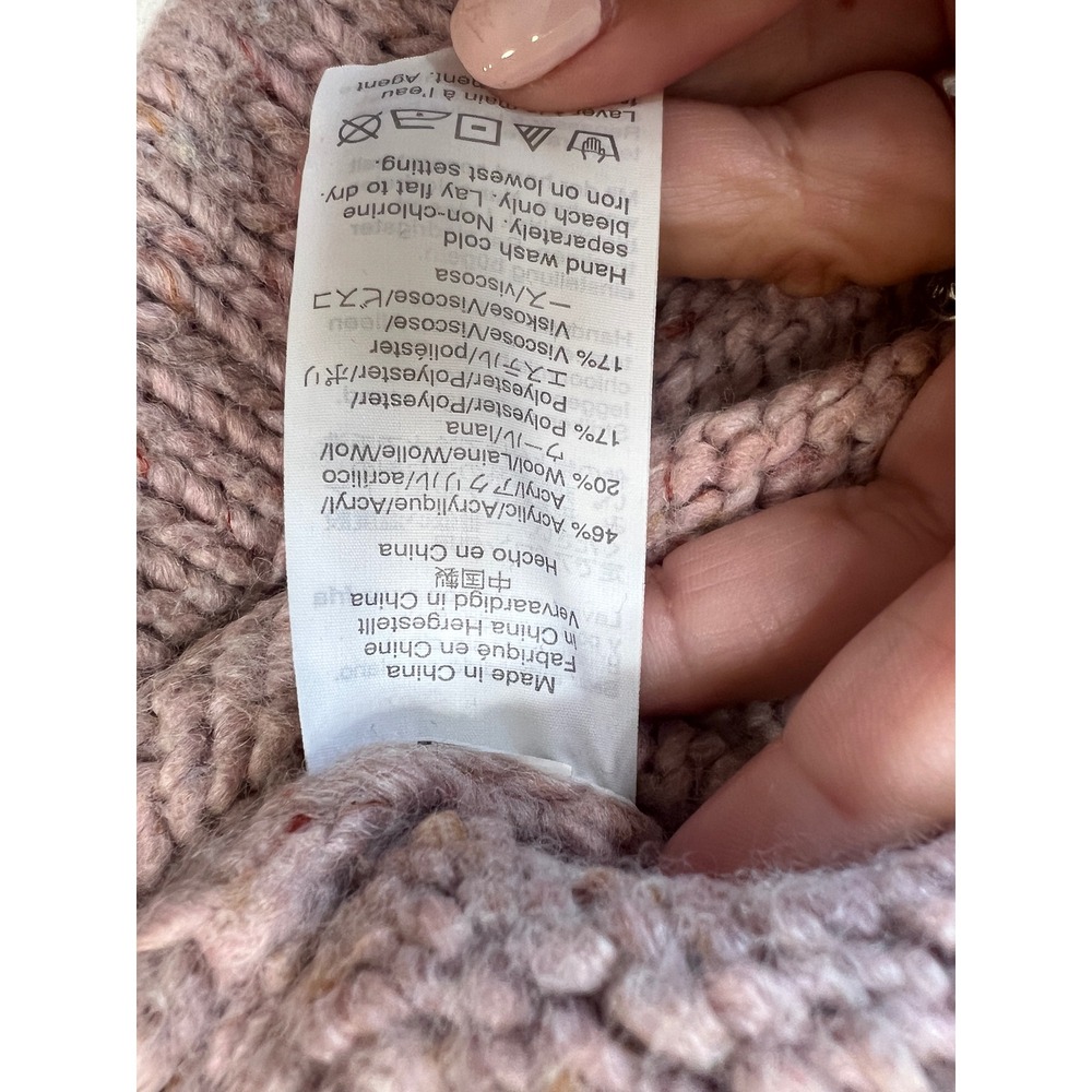 Madewell Beresford Wrap Front Pullover Sweater Marled Wisteria Wool Blend S - Picture 8 of 8